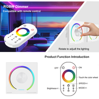 Contrôleur de bande LED RGB CCT avec écran tactile mural, variateur de lumière, réglage de la température de couleur et de la luminosité pour l'éclairage