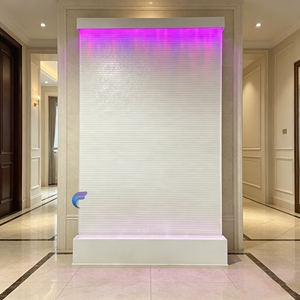 Modern Acrylic Water Wall Panel with LED Lighting and Plant Display for Indoor Room Divider - Product Image 2