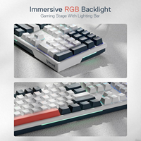 Redragon K668 RGB Clavier de jeu mécanique filaire Extra 4 Hotkeys 3.5mm Mousses insonorisantes Interrupteur rouge Clavier remplaçable à chaud