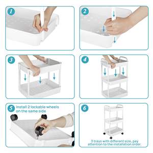 Keuken Nut Multi-Layer Opbergrek Verdikte Groentemand Verwijderbare <span class=keywords><strong>Trolley</strong></span> 360 Rollende Staande Type Opslagkar - Product Image 5