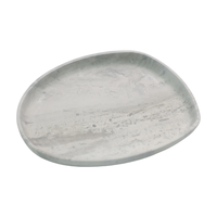 Plateau en marbre de forme ovale simple, plateau décoratif pour la maison, la salle de bain, la vanité, décoration moderne, plateau en marbre de luxe, parfum