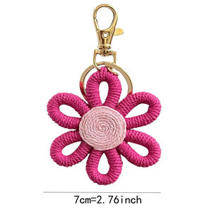 El yapımı Bohemian makrome ayçiçeği çanta anahtarlığı cazibe aksesuarları kolye Magritte Floret güneş çiçek dekor Boho dokuma anahtarlıklar - Product Image 2