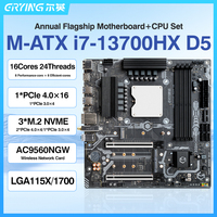 ERYING Kit d'ordinateur de jeu de bureau DIY 13700HX I7 CPU Interposer Combo DDR5 RAM NVME M2 16C24T Procesador Intel SATA New Placa