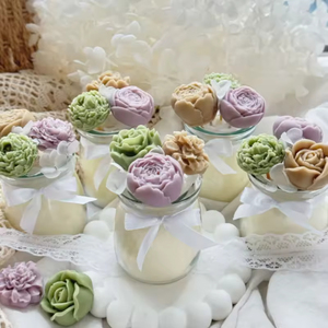 Velas Aromáticas de Cera de Soya con Aroma a Rosa Peonía 3D Hechas a Mano en Frascos de Vidrio, Decoración para el Hogar, Regalo para Bodas y Despedidas de Soltera - Product Image 4