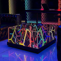 Mesa de Bar RGB Iluminada Personalizable LiqVis - Cabina de DJ con Pantalla LED de Alta Definición y Marco Duradero para Discotecas, Áreas VIP y Alquiler para Fiestas