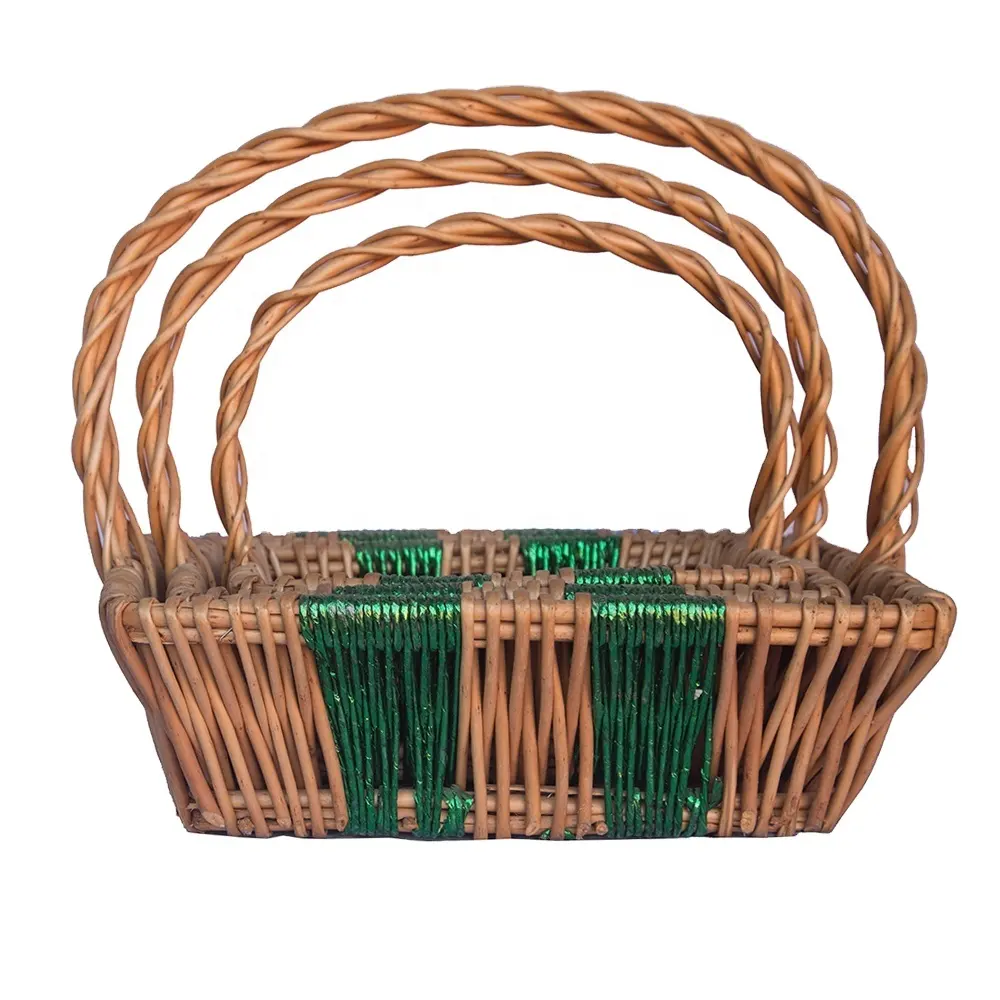 Variety Of Styles Wicker Basket Supplier Woven Cheap Price Wholesale Willow Material Wicker Baskets For Gifts With Handle