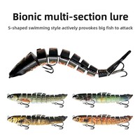 Leurre de pêche artificiel rigide multi-sections, simulation de loche, imprimé en 3D, hameçons en acier inoxydable, 12cm 19g, type couteau