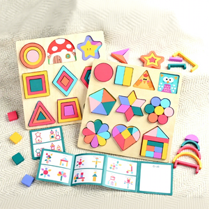 Jeu <span class=keywords><strong>de</strong></span> puzzle en bois à formes et couleurs assorties, design dessin animé, pour enfants, développement <span class=keywords><strong>de</strong></span> la motricité fine - Product Image 5