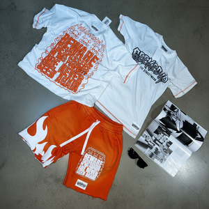 Ensemble de t-shirts pour hommes sur mesure OEM, 2 pièces, respirant, 100% coton, impression numérique, streetwear, marque privée, Hell Star, surdimensionné, hip-hop - Product Image 2