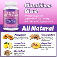 Capsules de glutathion 2000 mg pour éclaircir la peau, correction des taches brunes, unification du teint, complément beauté éclaircissant pour femmes