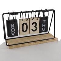 Calendrier de bureau en bois personnalisé, calendrier perpétuel vintage à feuilles mobiles avec grand affichage, calendrier de bureau quotidien à faire soi-même