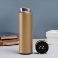 Bouteille d'eau à écran tactile LED personnalisée 304 double paroi en acier inoxydable gobelet d'eau bouillante boîte-cadeau laser pour le bureau