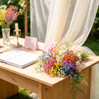 Meerkleurige kunstmatige Gypsophila Baby Breath stengel voor bruiloft DIY boeket tafeldecoratie boog bloemenvulling feestdecoratie