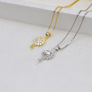 Juego de Joyería Femenina DIY con Colgante de Copo de Nieve de Plata S925, Pendientes de Perlas, Accesorios de Acero Semi-Acabados - Product Image 4