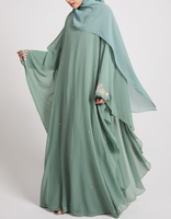 Robe musulmane YKA042 pour femmes, vêtements islamiques, hijabs, abaya traditionnelle en mousseline de haute qualité, design brodé surdimensionné