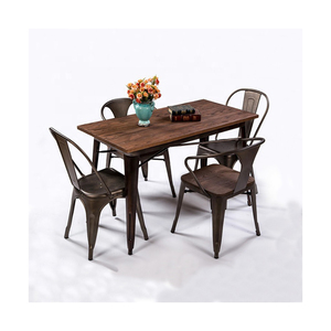 Thiết Kế Hiện đại Thương Mại Vuông Nhà Bếp Ăn Bằng Gỗ Nhà Hàng Bảng Với Gỗ Top Và Kim Loại Chân Cho Phòng Khách - Product Image 3