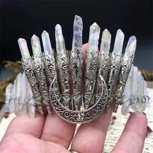 Natural crystal hair hoop DIY Bridal Crown Tiara Holiday party hair hoop