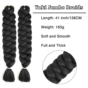 Extensions de cheveux synthétiques professionnels super longs de 82 pouces pour tresses Jumbo, ombrés, pour tresses en boîte, fixation à l'eau chaude, 165g - Product Image 2