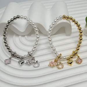 <span class=keywords><strong>BD</strong></span>-D596 fait à la main cuivre perle perle épissage Bracelet Mini Note <span class=keywords><strong>de</strong></span> musique/<span class=keywords><strong>amour</strong></span>/Globe Bracelet à breloques élastique corde bijoux en gros - Product Image 3