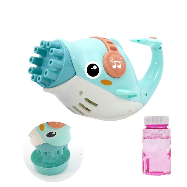 Plastic Dolphin PC Bubble Gatling Gun Semi-Automatic Machine for Kids Shantou Toy