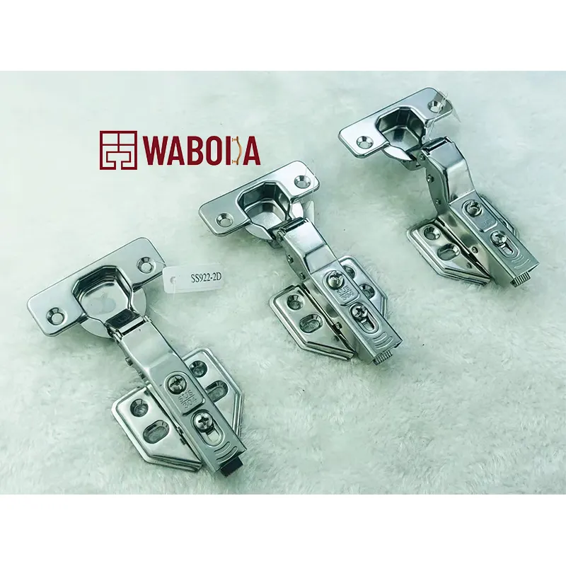 China Manufactory Stainless Steel 201 Hydraulic Self-unloading Silver 2D Cabinet Doors Hinge Soft Close Hinges Kitchen Cabinet
