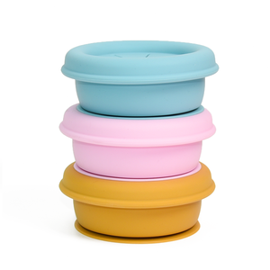 BPA Free No Spill Kids Silicone Foldable Snack <strong>Cup</strong> <strong>Collapsible</strong> Snack <strong>Cup</strong> with Suction - Product Image 6