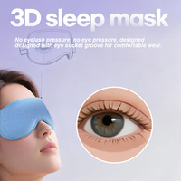 Masque pour les yeux en coton profilé 3D pour le sommeil, sans pression pour les yeux, avec bandeau, élastique réglable, taille de voyage