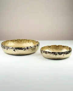 Bol Iris Finition Aluminium Poli Couleur Or 2 Pièces - Product Image 2