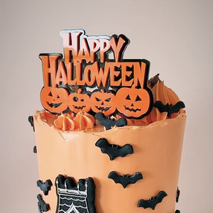 Honey And Sweetness Halloween Acrylic <b>Cake</b> <b>Decorations</b> Double Layer Happy Halloween <b>Cake</b> Plugin Party <b>Supplies</b> - Product Image 3