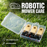 Lot de 9 lames de tondeuse à gazon robotisée universelles, lames de coupe en acier inoxydable avec vis, compatibles avec la plupart des modèles de tondeuses robotisées, pièces de rechange