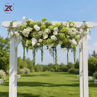ZKAI Hochzeitsdekoration Künstliche Blumen Grün-Weiße Seidenrosen Hortensien Blumenarrangement für Veranstaltungen und Partys