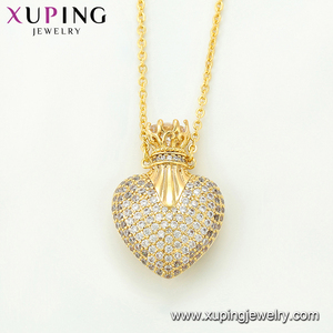 Bijoux xup en or 14K, en forme de cœur, couronne élégante, collier de mariée, plaqué or, pour la saint-valentin, 44253 - Product Image 6