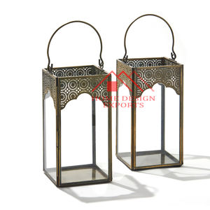 Decoración de boda de calidad superior Metal hierro colgante vela linterna Acero inoxidable suelo centros de mesa vela linterna - Product Image 5