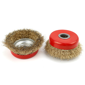 125mm Cup-Shaped Steel <b>Wire</b> <b>Brush</b> and 100mm <b>Angle</b> <b>Grinder</b> with 16-Hole Red Cup for Rust Removal Deburring - Product Image 5