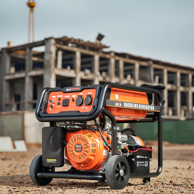 Portable Air Cooled 220V 5.5Kw 5Kw Petrol Electricity Power Four Stroke Gasoline Generator With Rohs 15Hp Engine