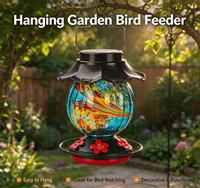 Mangeoire à colibris solaire d'extérieur en gros, mangeoire à oiseaux suspendue personnalisée avec lumière solaire pour jardin