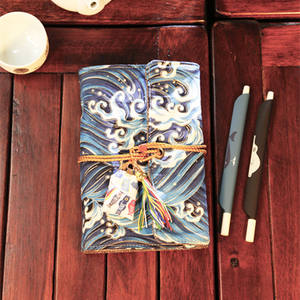 Taccuino con Logo Personalizzato all'Ingrosso, Gatto Portafortuna, in Tessuto e Pelle, a Fogli Mobili, Diario Creativo Portatile - Product Image 3