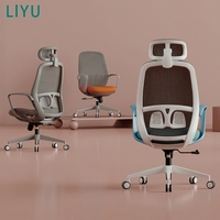 Chaise de bureau ergonomique contemporaine LIYU à dossier haut en maille avec hauteur de siège réglable pour utilisation en salle de sport