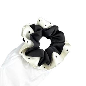 Élastique à cheveux surdimensionné haut de gamme pour femme, style coréen, à pois, fait main, haute élasticité, élégant et tendance - Product Image 5