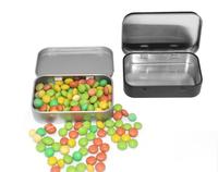 Custom in metallo rettangolari vuoti incernierati contenitori barattoli cosmetici scatola di latta con coperchi per la custodia di caramelle per tè