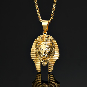 Pendentif de mode Hip Hop Sphinx du Pharaon Égyptien, plaqué or, en acier inoxydable 316, inaltérable et résistant à l'eau, de marque tierce - Product Image 1