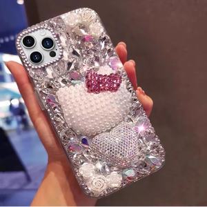 Chat de dessin animé mignon pour <span class=keywords><strong>iPhone</strong></span> 17Air Phone Case16pro Full - Body Bling Strass 15max Antichoc 13 Housse de protection - Product Image 3