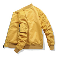 Veste bomber pour homme en tissu uni, prix d'usine, vente en gros, logo personnalisé, veste bomber d'hiver épaisse, veste bomber de baseball pour homme