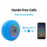 Enceinte sans fil étanche IPX4 V5.1 avec ventouse, lumière RGB colorée, son stéréo, boombox portable avec micro intégré et bouton