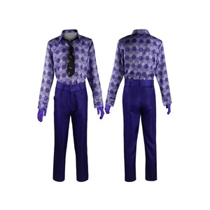 Disfraz de <span class=keywords><strong>Joker</strong></span> de <span class=keywords><strong>Caballero</strong></span> <span class=keywords><strong>Oscuro</strong></span> para Hombre, Chaqueta Larga de Poliéster para Cosplay de Halloween, Incluye Chaqueta de Traje a Juego - Product Image 4