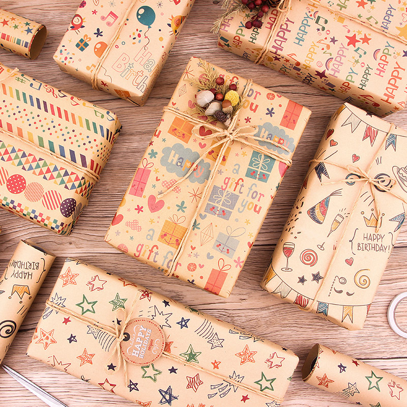 Hot Sale Musical Note Kraft Gift Wrapping Paper for Birthday Valentines Festivals Gift Wrapping Paper DIY