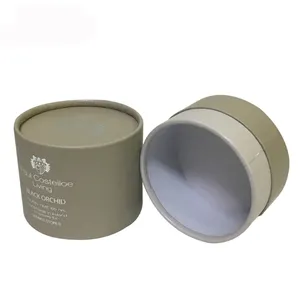 Custom Round Candle Jar Carton Tube Packing Box With Lid