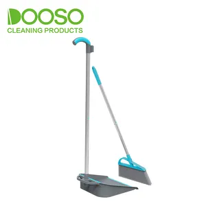 Vassoura moderna e Dustpan Set Heavy Duty para Casa com Longo Punho Ajustável Vassoura com Poeira Pan