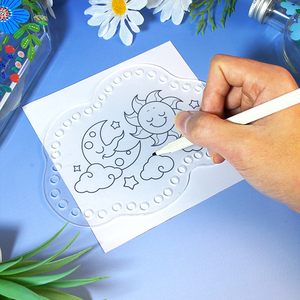 Kit per Creare Acchiappasole con Perline e Pennarelli Acrilici per Bambini, Set Artistico Fai-da-Te con Tema <span class=keywords><strong>Sole</strong></span> e Luna - Product Image 3