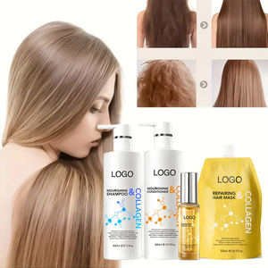 Etiqueta privada Queratina Colágeno Mejora el brillo Proteína Mascarilla para el cabello <span class=keywords><strong>Biotina</strong></span> Champú orgánico <span class=keywords><strong>y</strong></span> juego de acondicionador para puntas abiertas - Product Image 4